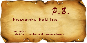 Prazsenka Bettina névjegykártya